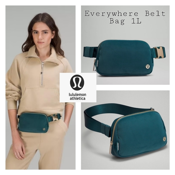 BNWT Lululemon Everywhere Belt Bag 1L Velour Green Jasper - Picture 2 of 13